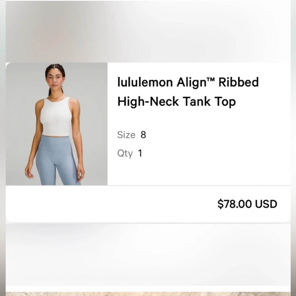 Lululemon Align Ribbed High-Neck
Tank Top White Opal - Picture 2 of 7